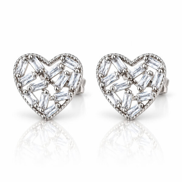 "Hearts" Brass Earrings - Crystallic