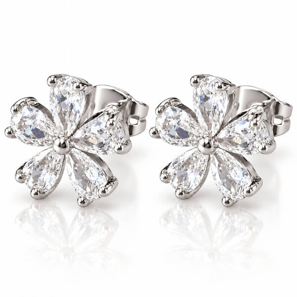 "Flowers" Brass Earrings - Crystallic