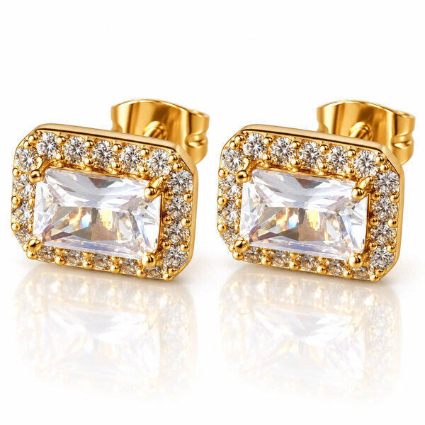 PVD Gold-Plated Brass Earrings - Crystallic