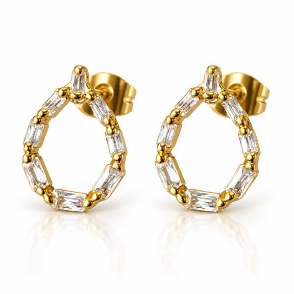 PVD Gold-Plated Brass Earrings - Crystallic