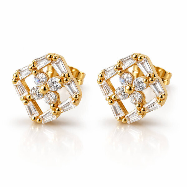 PVD Gold-Plated Brass Earrings - Crystallic