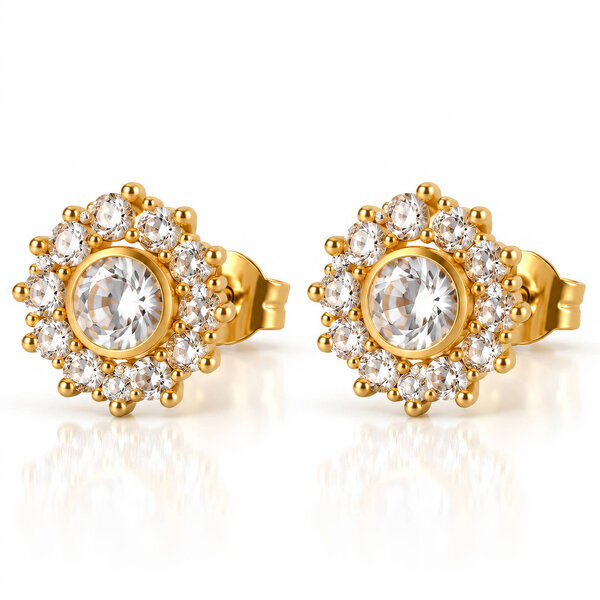 PVD Gold-Plated Brass Earrings - Crystallic