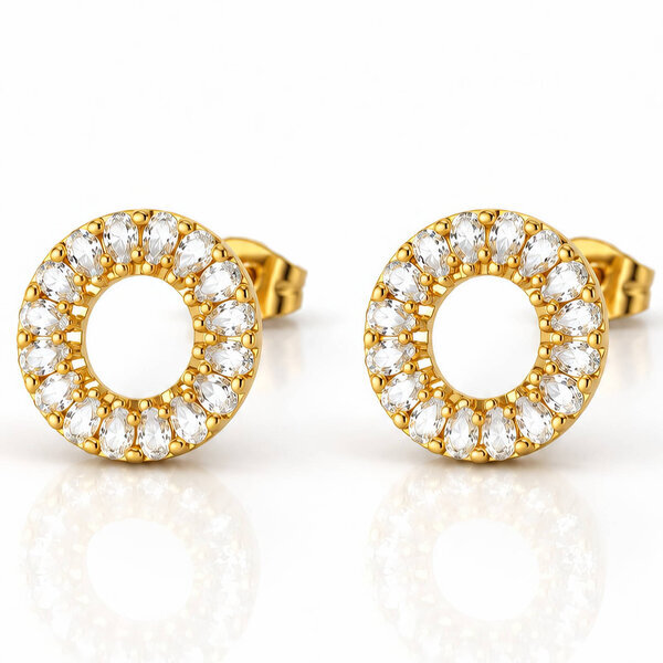 PVD Gold-Plated Brass Earrings - Crystallic