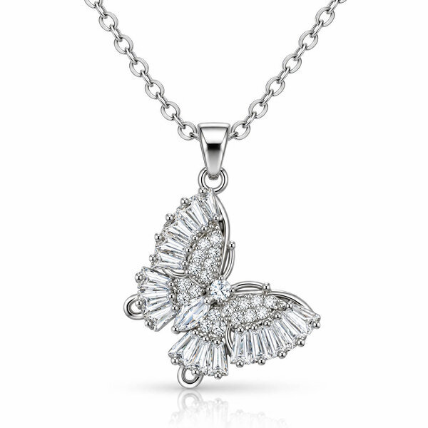 "Butterfly" Brass Necklace - Crystallic