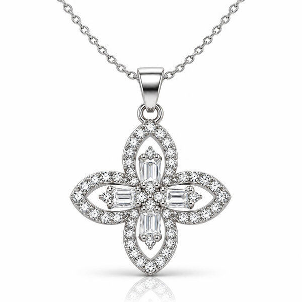 "Four Leaf Clover" Brass Necklace - Crystallic