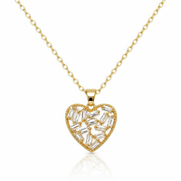 "Heart" PVD Gold-Plated Brass Necklace - Crystallic