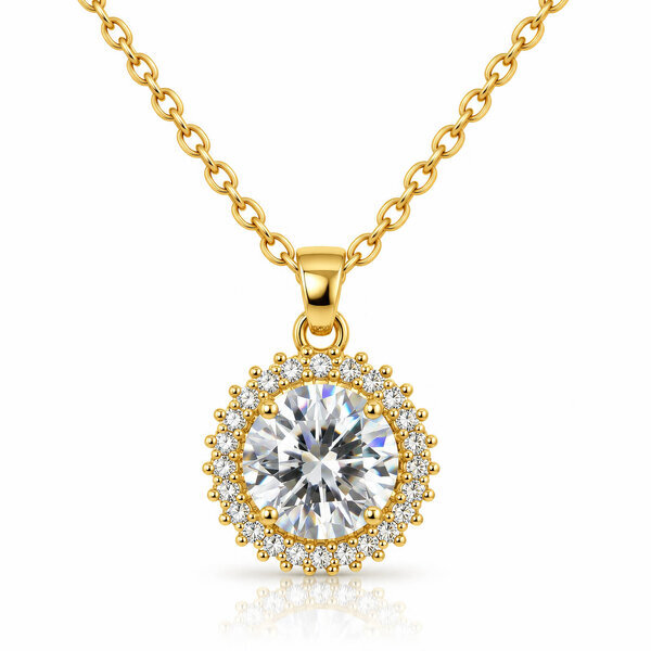 PVD Gold-Plated Brass Necklace - Crystallic