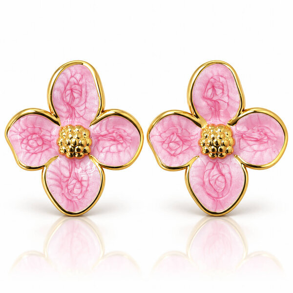 "Flowers" PVD Gold-Plated Steel Earrings - Intensity