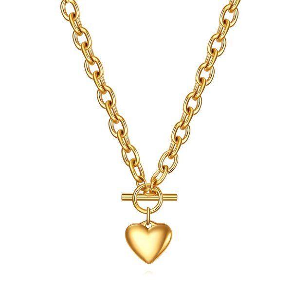 "Heart" PVD Gold-Plated Stainless Steel Necklace - Intensity
