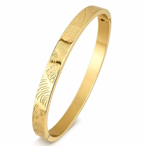 "Leaves" PVD Gold-Plated Steel Bracelet - Intensity