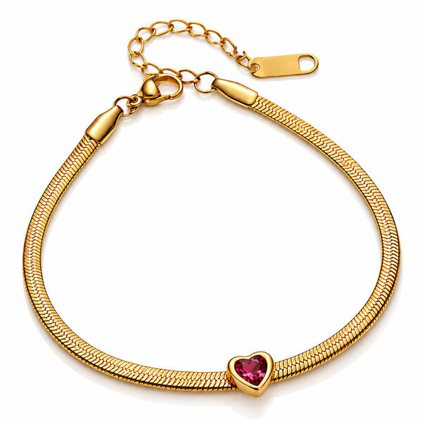 "Heart" PVD Gold-Plated Stainless Steel Bracelet - Intensity