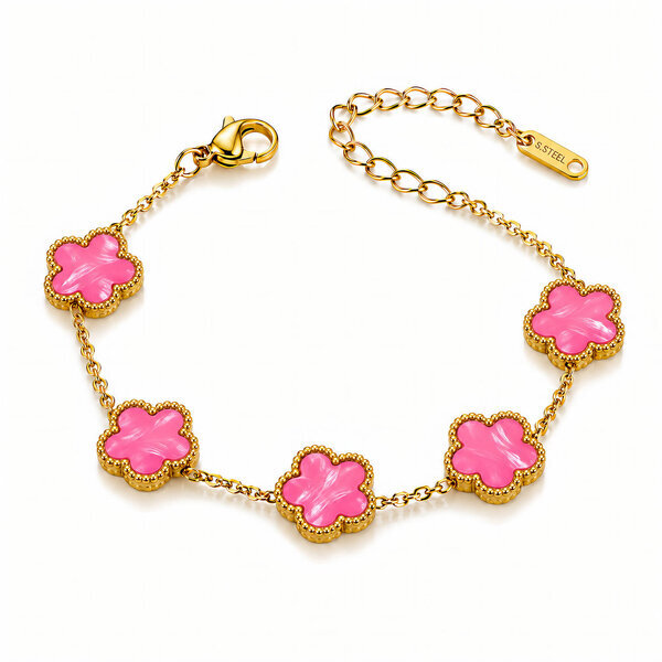 "Flower Meadow" PVD Gold-Plated Steel Bracelet - Bubble Pop