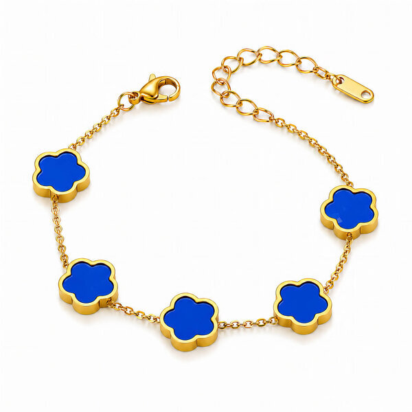 "Flower Meadow" PVD Gold-Plated Steel Bracelet - Bubble Pop