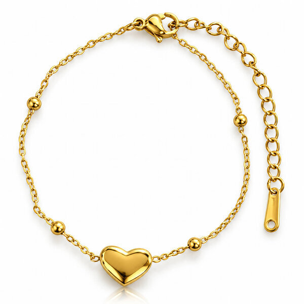 "Heart" PVD Gold-Plated Stainless Steel Bracelet - Intensity