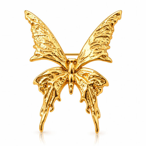 "Butterfly" PVD Gold-Plated Steel Brooch - Intensity