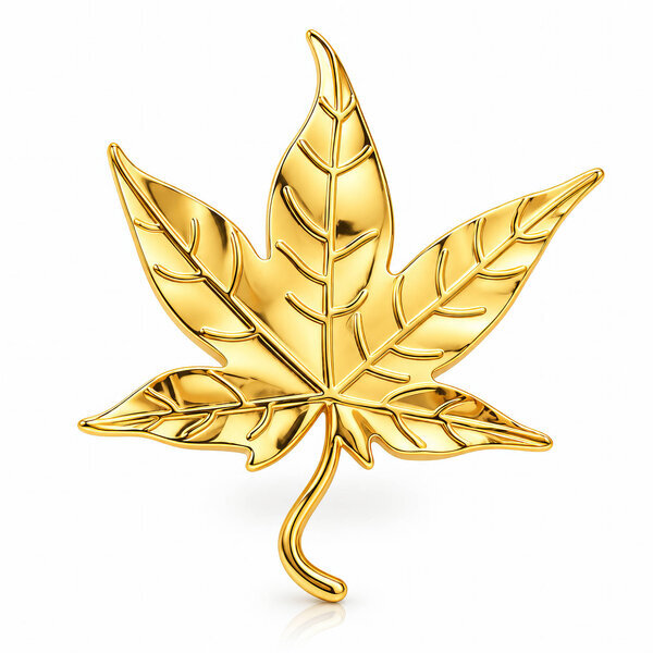 "Leaf" PVD Gold-Plated Stainless Steel Brooch - Intensity