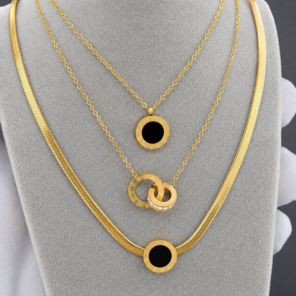 Necklace, 18K Gold Plated Steel